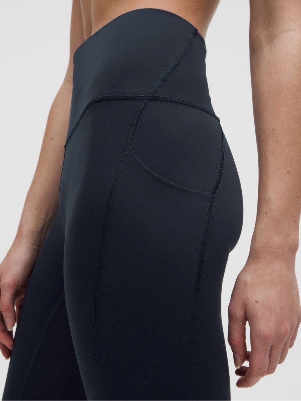 Lululemon HR Wunder Train Navy Blue Leggings with Side Pockets